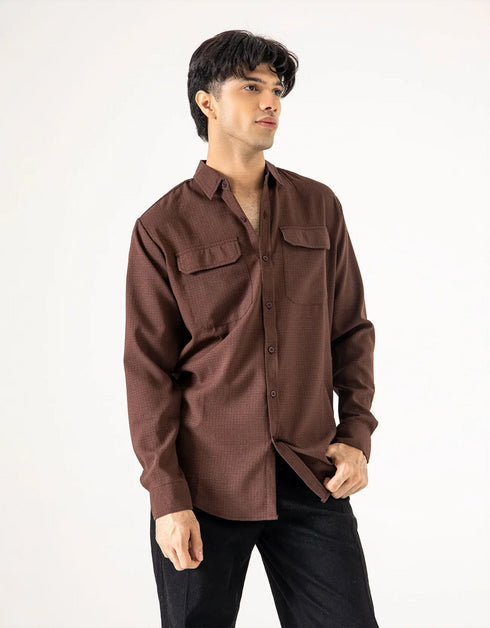 FLAP POCKET TEXTURED SHIRT